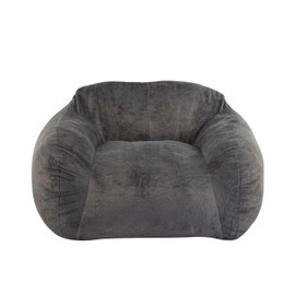 Christopher Knight Home Masew Bean Bag Chair, Faux Fur Bean Bag Chairs for Adults and Kids, Comfy Reading Chair, Lounge Sofa with Armrest, Memory Foam Bean Bag Chair for Living Room, Bedroom, Gray