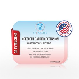 Stomalife 1/3 Crescent Skin Barrier Extensions, 30 pcs | Easy-to-Clean, Leak-Preventing | Stoma Barrier Extensions – Confirming Adhesive Extension Seals - Accessories for Ostomy-Colostomy-Ileostomy