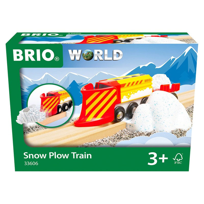 BRIO World Christmas Snow Plow Train for Kids Age 3