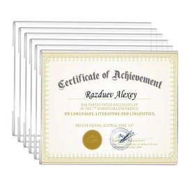 Ludery 11x14 Acrylic Picture Frame Set of 6, Wall Mounting Frame 14x11 Clear Certificate Document Frame, Diploma Frames for Wall Display-11x14 Horizontal