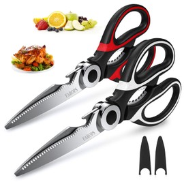 Tijeras de cocina para uso general, 2 unidades, tijeras de cocina resistentes para carne, tijeras de cocina aptas para lavavajillas, tijeras multifunción de acero inoxidable para alimentos, pollo,