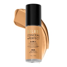 Milani Conceal Perfect 1 Oz Foundation Concealer Deep Beige Long Lasting 45 S...
