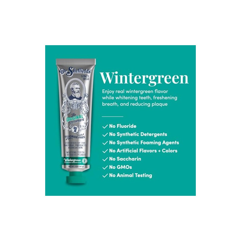 Dr. Sheffieldâ€TMs Certified Natural Toothpaste, 5 OZ (Wintergreen) - 2
