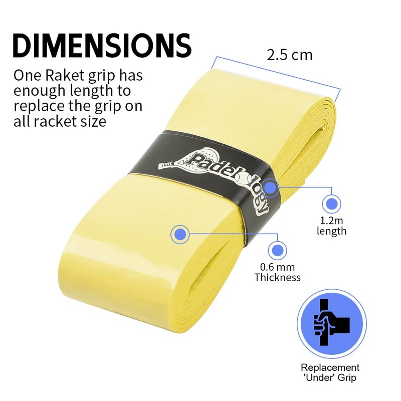 Padelology Overgrip Tape – 6 Pack Ultra Tacky, Non-Slip Grip