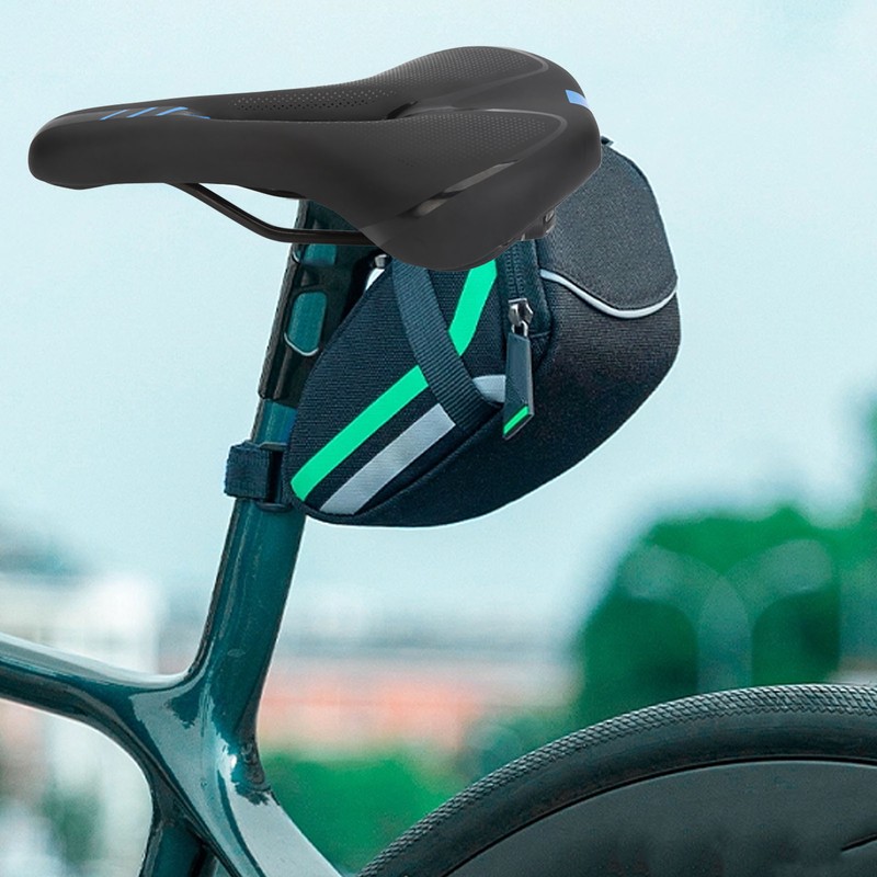 Road Bike Saddle Black Hollow Ergonomic Soft Silicone Sponge Tail