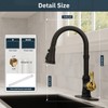 BWE Black Kitchen Faucet with Pull Down Sprayer and Gold