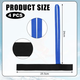 4pcs Ski Glove Straps, Polyester Strong Elasticity Sport Glove Safety Strap Ski Glove Wrist Leash Handcuff Glove Strap Fixed Gloves for Ski Lovers Sports Accessories(Blue)