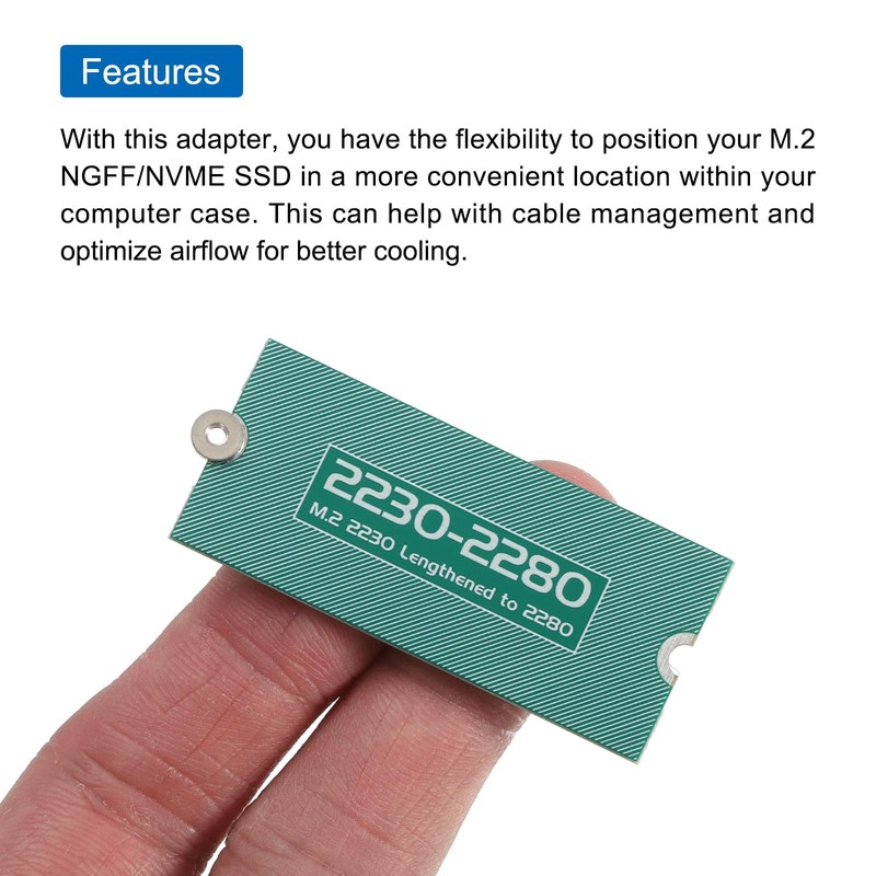 sourcing map M2+ M.2 NGFF/NVME Length Extension Adapter 2230-2280 SSD
