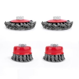 4 Pack Wire Wheel Brush for Angle Grinder, 4 Inch Angle Grinder Wire Wheel Set, Fits Any Angle Grinder with M14 Thread