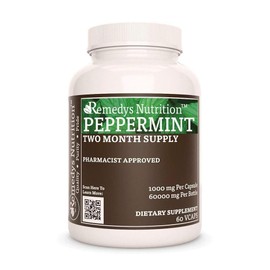 Remedy's nutrition Peppermint Leaf | 1,000 mg, 60 Vegan Capsules Herbal Dietary Supplement | Two Month Supply