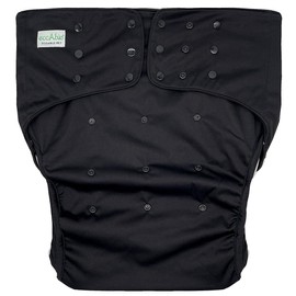 Adult's Cloth Diaper Cover 2.0 - Reusable Incontinence Protective Briefs for Special Needs Teens, Men and Women (Small, Black)