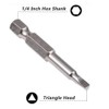 Fixinus 5 Pieces Magnetic Triangle Screwdriver Bits Set, 1/4 Inch