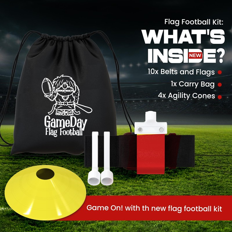 Gameday- Flag Football Set-Complete (10 Player) Flag Belts and Flags