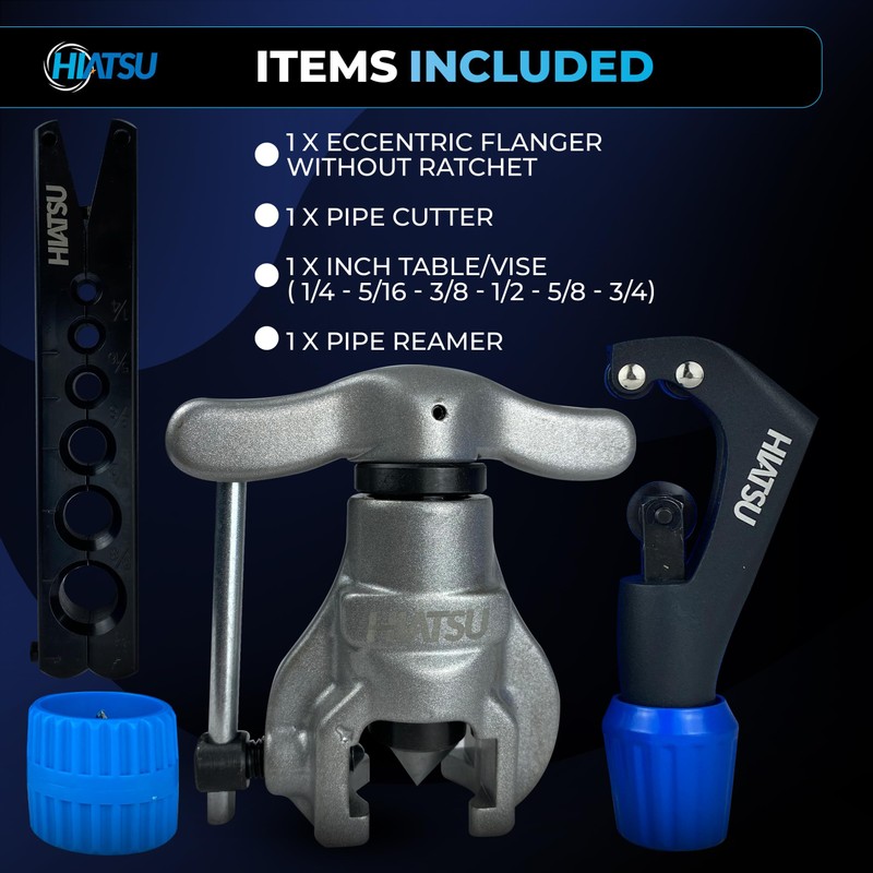 Hiatsu Professional Flaring Tool Kit - Heavy-Duty HVAC Flaring Tool