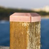 Tandefio 2 Pcs Solid Copper Post Caps Fence Pyramid Decking