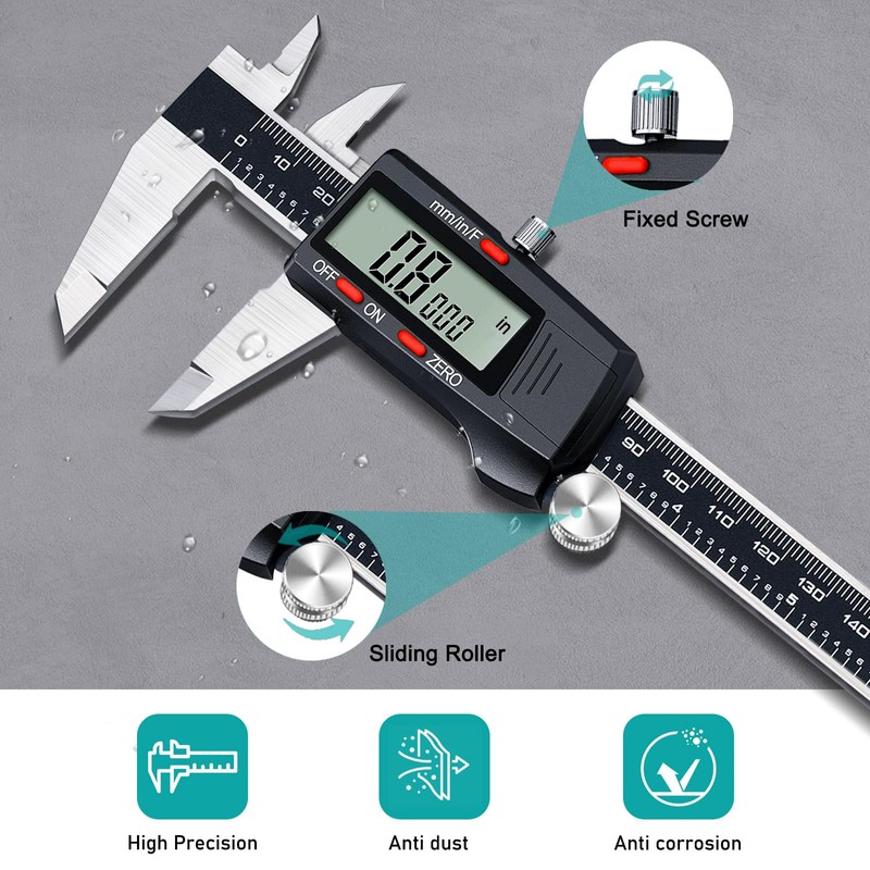 Kynup Digital Vernier Caliper, Caliper Measuring Tool, Outside Micrometer Dial