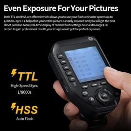 Godox XProII-C TTL Wireless Flash Trigger 1/8000s High-Speed-Sync, 2.4GHz Godox wireless X system APP Control, Speedlite Transmitter Compatible for Canon Cameras(XPro-C Upgraded)