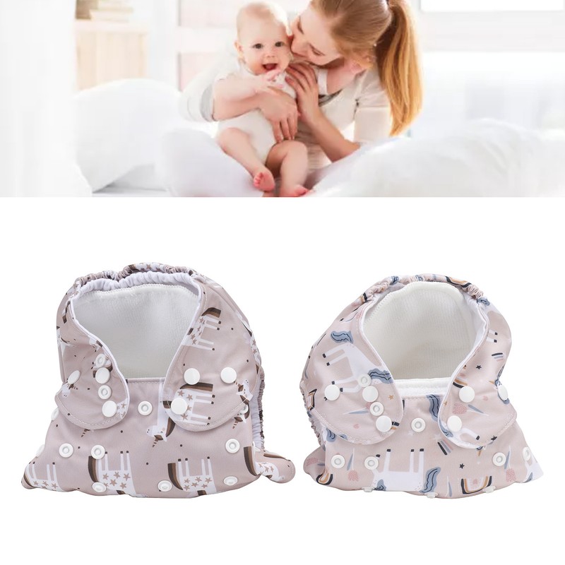 2pcs Baby Cloth Diapers Reusable Washable One Size Adjustable Stretchy