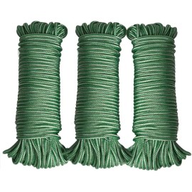 Diamond Braided Polypropylene Rope Nylon Rope Mix Thick Heavy Duty Ropes High Strength Perfect for Clothesrope Camping HikingColor: 5/32'' 66ft green