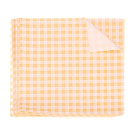 QUARKZMAN 30 Stück Quadratische karierte Wachspapierblätter 8,66" x 8,66" Ölabsorbierendes Verpackungspapier für Sandwich-Backpapierfutter Picknickkorb Brot Hamburger Wrap Küche, Gelb