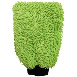 Detailer's Preference Reversible Wash and Scour Mitt – Cross Weave & Chenille Microfiber Washing Mitten for Car Cleaning, Lime Green