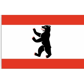 Berlin Flag 90 x 150 cm - National Flag with Eyelets, Weatherproof and UV-Resistant