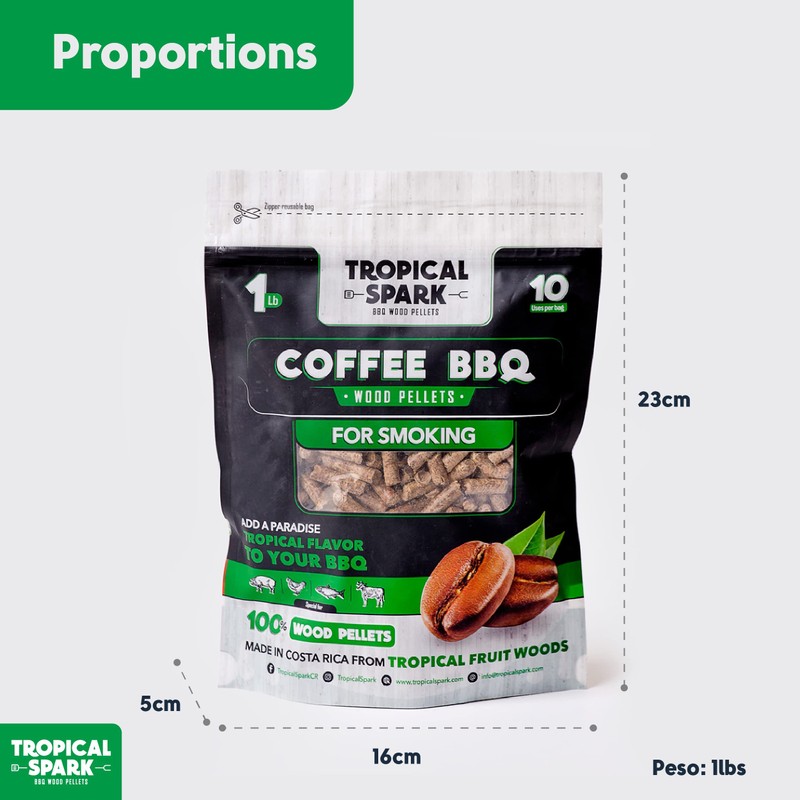 Tropical Spark Wood Pellets | Perfect for BBQ, Smoking, Grilling,