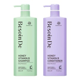 Besoin De Honey Vitamin B Shampoo and Conditioner Set, Daily Moisture, Anti-Dandruff, 25.36 fl.oz, 2-Pack