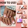 Bellelfin 120Pcs Press on Toenails Short, Pink Ombre Toenails Press