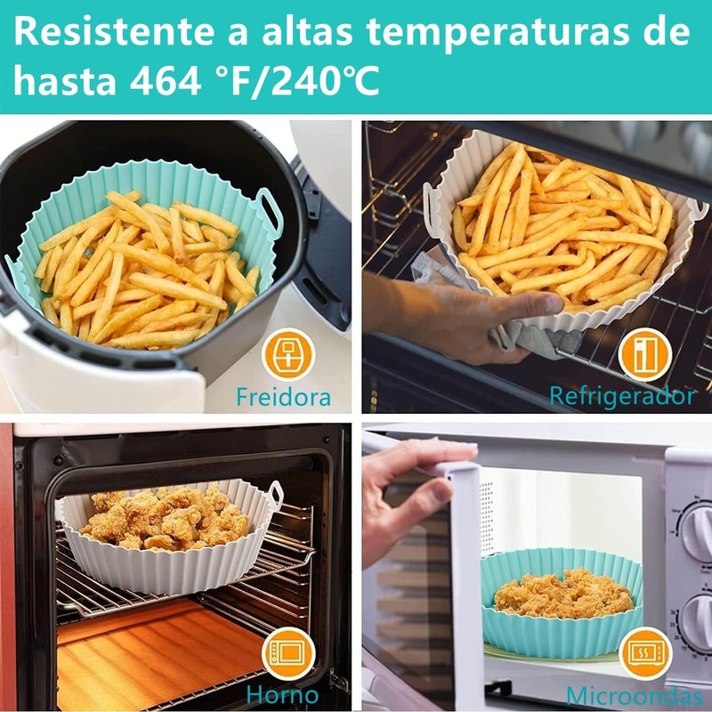 2PCS Silicona para Freidora de Aire,Air Fryer Silicon,Bandeja para Hornear