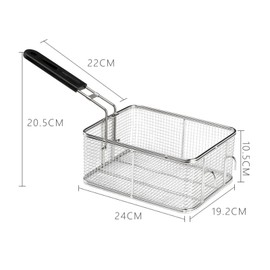 Fenteer Deep Fry Basket, Deep Fry Basket for Electric Fryers, Stainless Steel Frying Basket with Handle for Chips, Chicken and Party Cooking, Style C