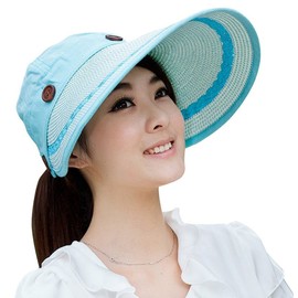 Jemis Women's X-large Brim Sun Visor (blue canvas)