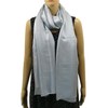 Shanlin Solid Color Silk Feel Long Scarves (Silver Blue)