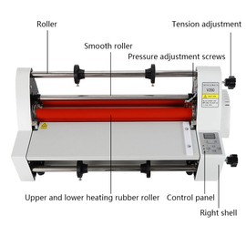Heavy Duty Commercial Laminating Machine, Never Jam High Speed 13-inch Thermal Laminator, Hot Cold Roll Laminator Digital Display Single for School Office Commercial Use