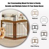 LZRS 2-Panel Freestanding Foldable Wood Dog Gate – Solid Wood