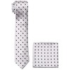 Stacy Adams Men's Satin Dot Tie Set, Silver, One Size