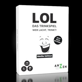 ANZEN LOL - The Drinking Game - Who Laughs, Drinks! | Card Game | Party Game | LOL Game | Board Game (Continuation of the Bestseller as White Edition without Black Humour with 110 Cards)