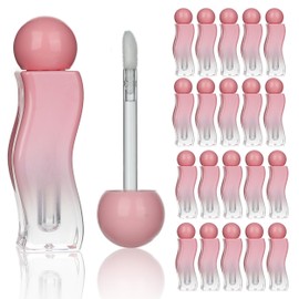 COSIDEA 20 pcs 3ml Pink Empty thick wall lip gloss tubes unique lipgloss tube with ball shape cap bottles DIY cosmetic