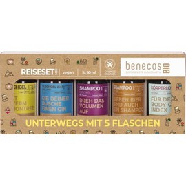 benecos Organic Mini Set on the Go with 5 Bottles - Vegan - Recycled Plastic