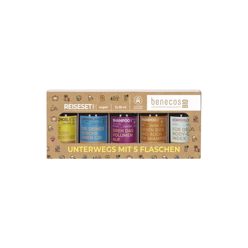 benecos Organic Mini Set on the Go with 5 Bottles