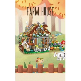 Farm Cottage Street View Architecture Building Blocks Set, 899 Pieces Mini Farm House Construction Toy Sets for Kids and Adults, Modular Building Toy NOT Compatible with Major Brands