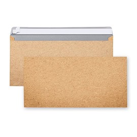 Logbuch-Verlag 25 Vintage Brown Kraft Paper Envelopes DIN Long 22 x 11 cm Envelopes for Wedding