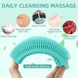 Exfoliating Body Scrubber Silicone, Compact Lightweight Accessory for Travel and Daily Use - Silicone Body Scrubber 4 Pack