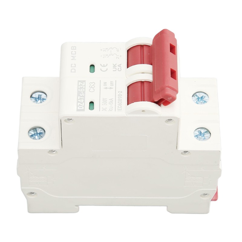 DC Miniature Circuit Breaker 2P 63A DC500V 6000A Breaking Capacity