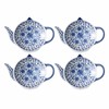 Sizikato 4pcs Blue and White Porcelain Tea Bag Holder Tea