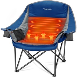 Oversized Extra Large Heated Padded Camping Chair up to 500lbs