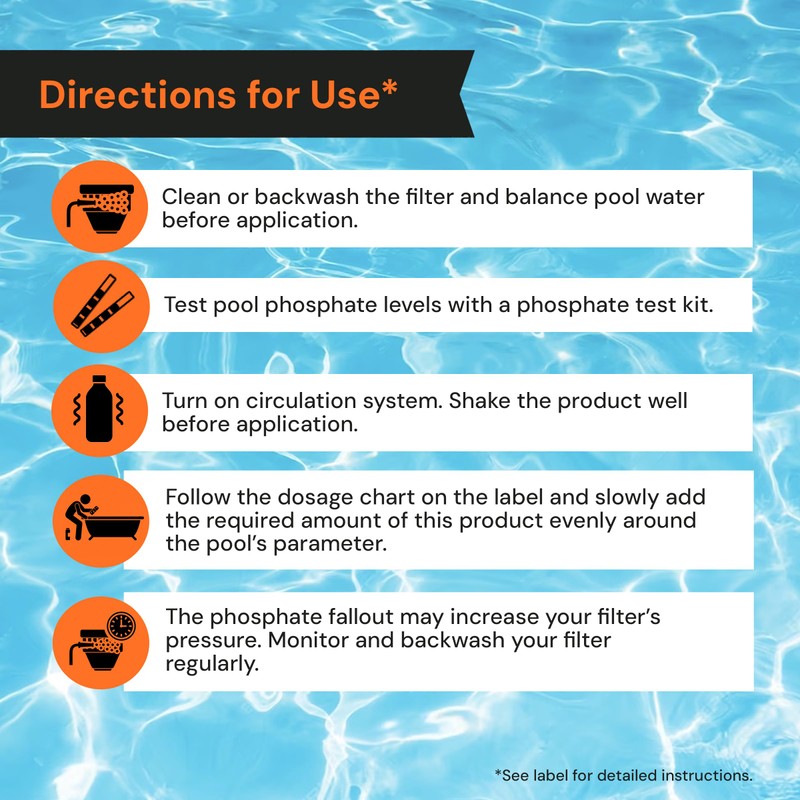 Pool Phosphate Remover - Fast Acting, Maximum Strength Phosphate Removal