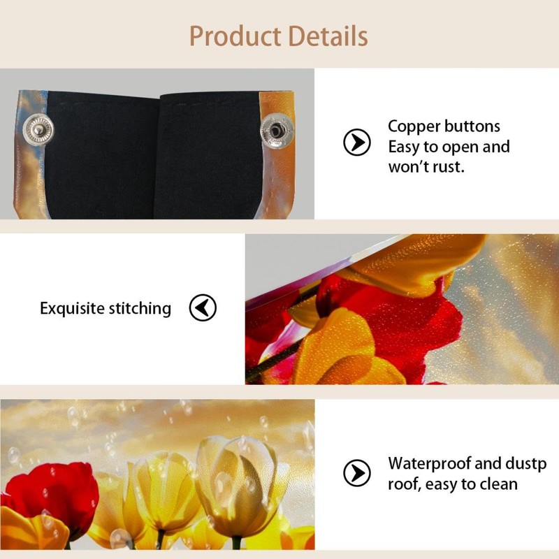 2 Pack Tissue Box Cover Holder, Beautiful Tulip Floral Sunset
