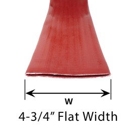 Gloxco 3" Red Heavy Duty Lay Flat Hose for Discharge or Backwash Water Transfer Applications, Reinforced PVC, 25' Length