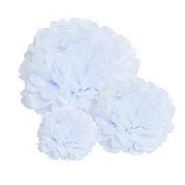 Premium [Pack of 10] Large Tissue Paper Pom Poms (White 10")